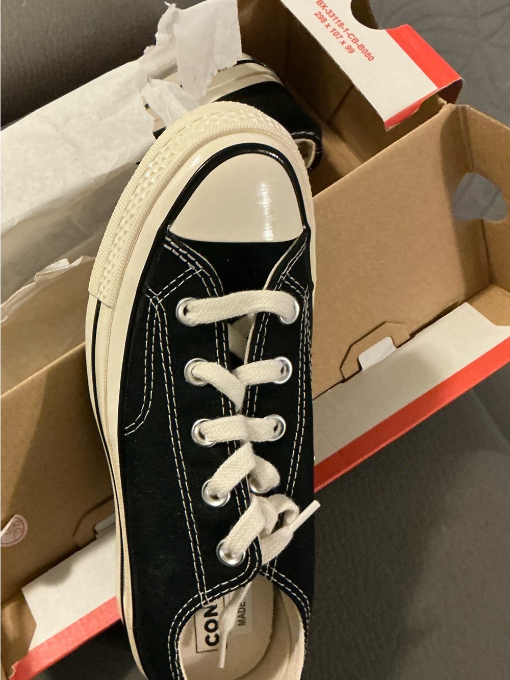 Converse Kids Black Canvas Low-Top Sneakers with Cream Accents